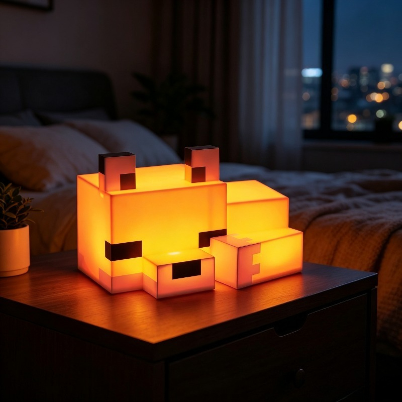 Lighting Decor Minecraft - Linda Lámpara Nocturna de Zorro, Novedad