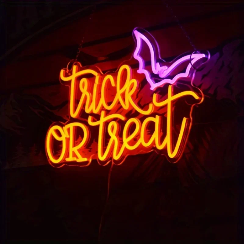 Home Decor Lighting Tricks - Trick or Treat letrero de luz