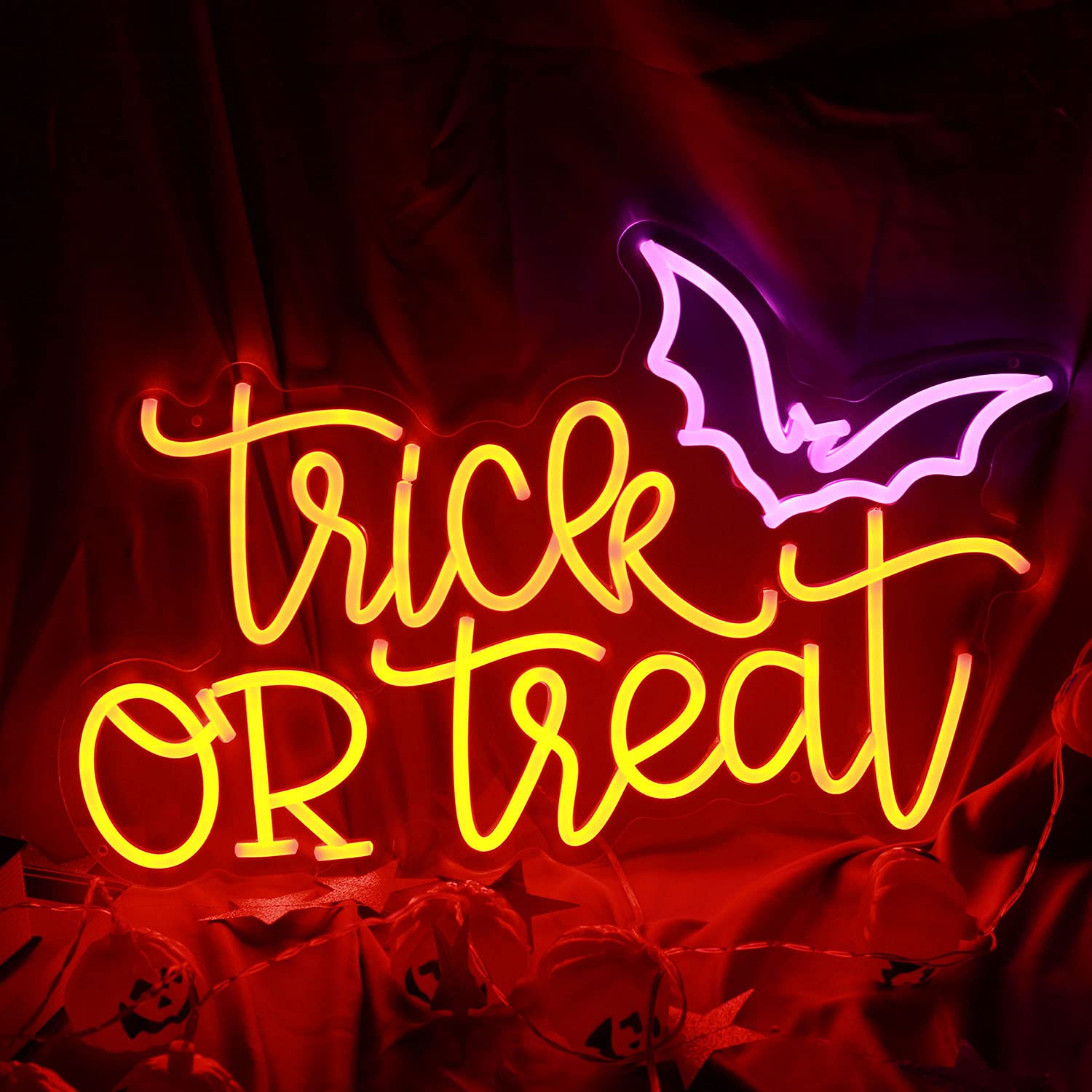 Home Decor Lighting Tricks - Letrero Luminoso de Neón 'Trick or