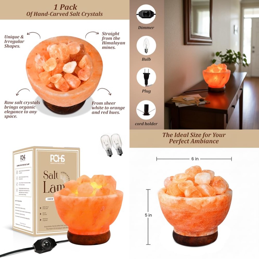 Himalayan Salt Lamp - Lámpara de sal rosa del Himalaya