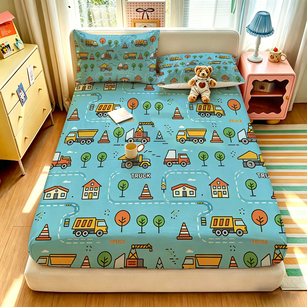Lighting Mcqueen Bedroom Decor - Juego de Sábanas de 3 Piezas