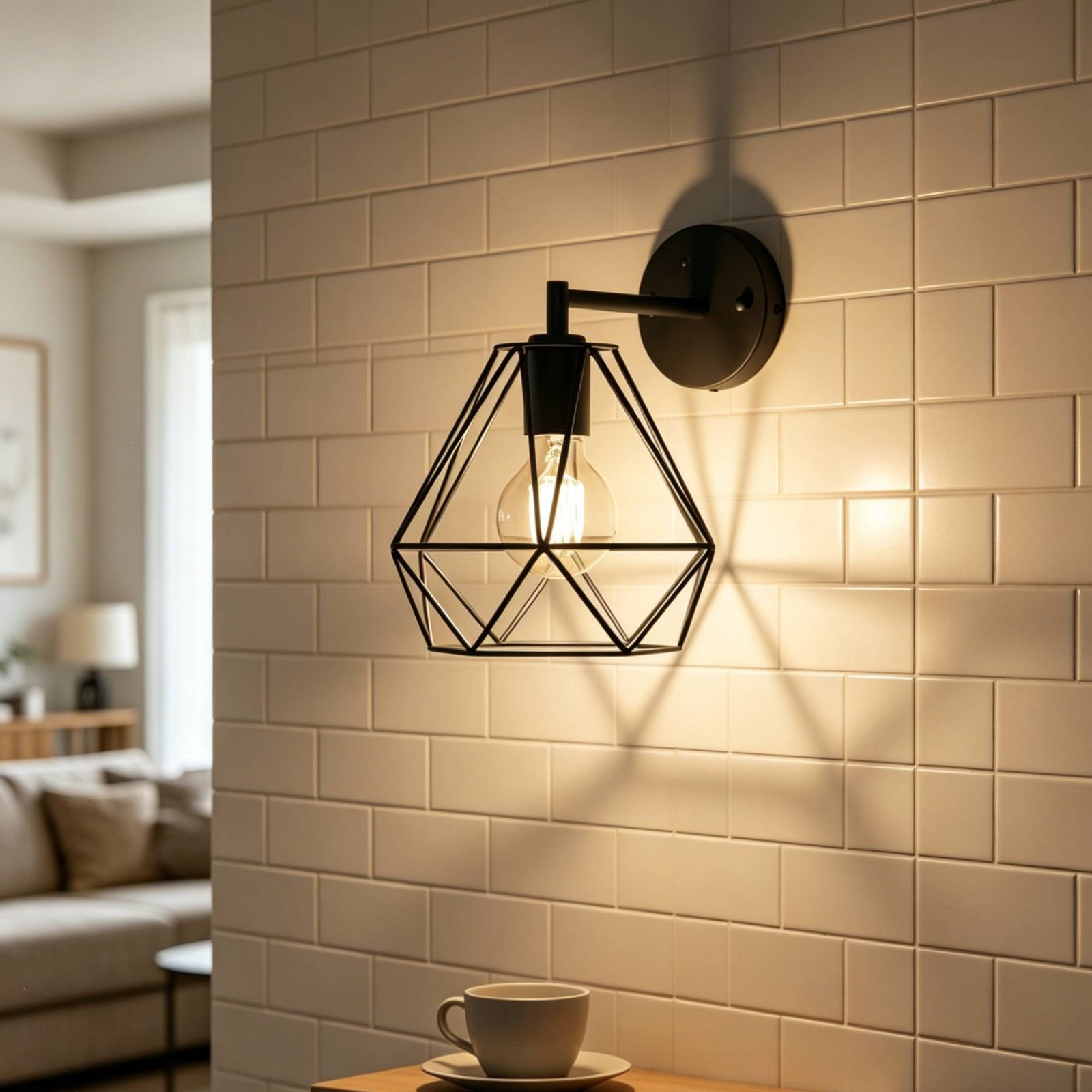 Geometric Lamp Shade - Pantalla de Lámpara de Alambre Metálico