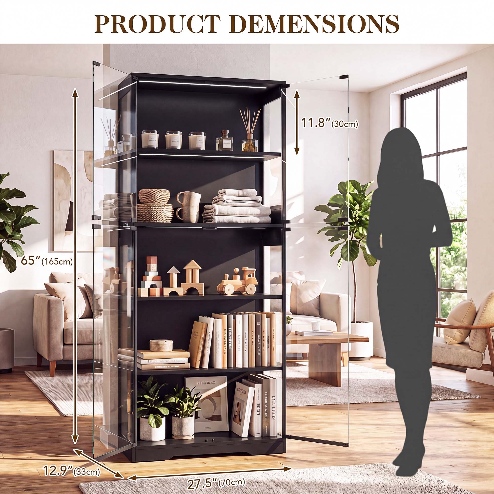 TCGBKAF Vitrina de 5 niveles c - Lighting & Home Decor Studio Photos reseña y precio