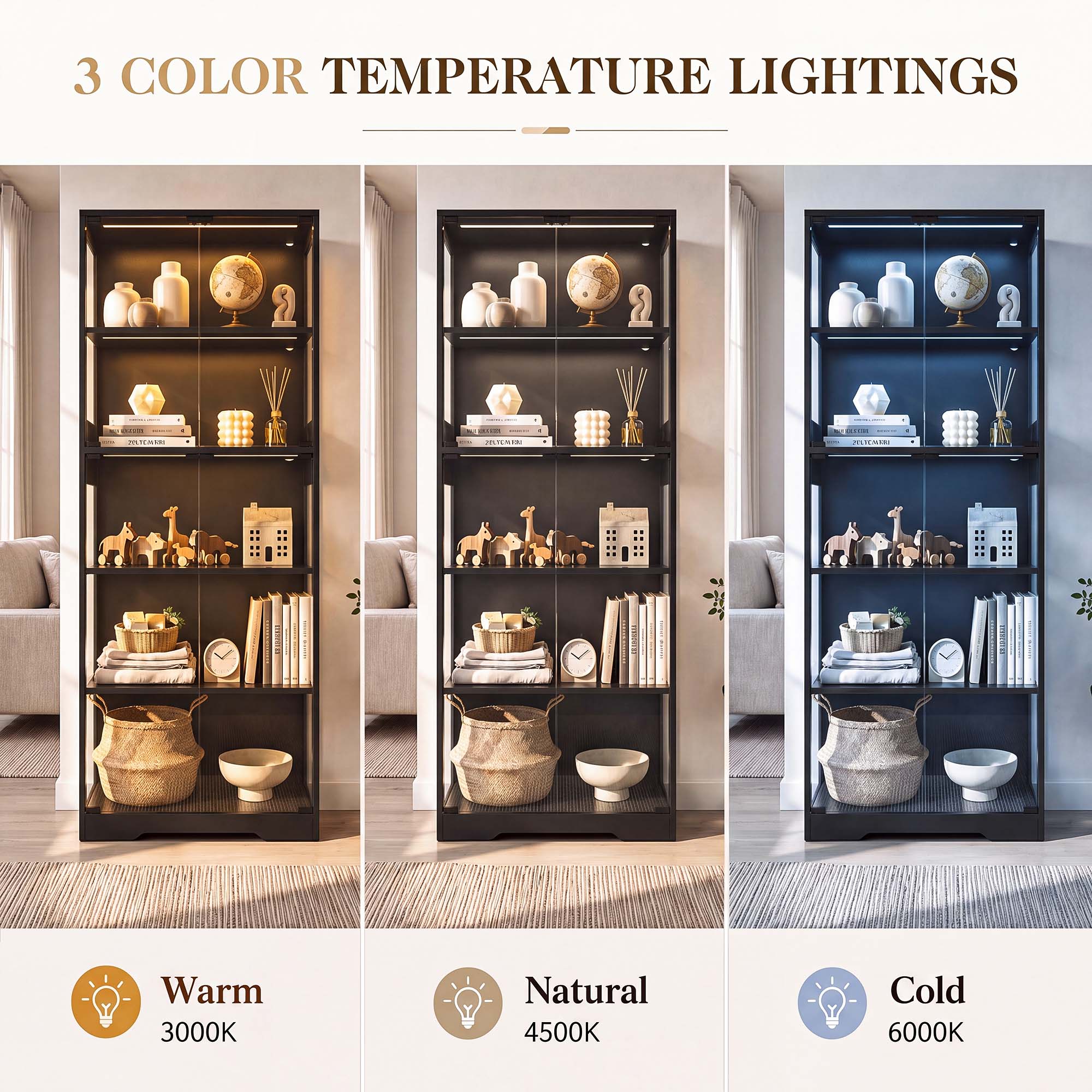 TCGBKAF Vitrina de 5 niveles c - Lighting & Home Decor Studio Photos reseña y precio