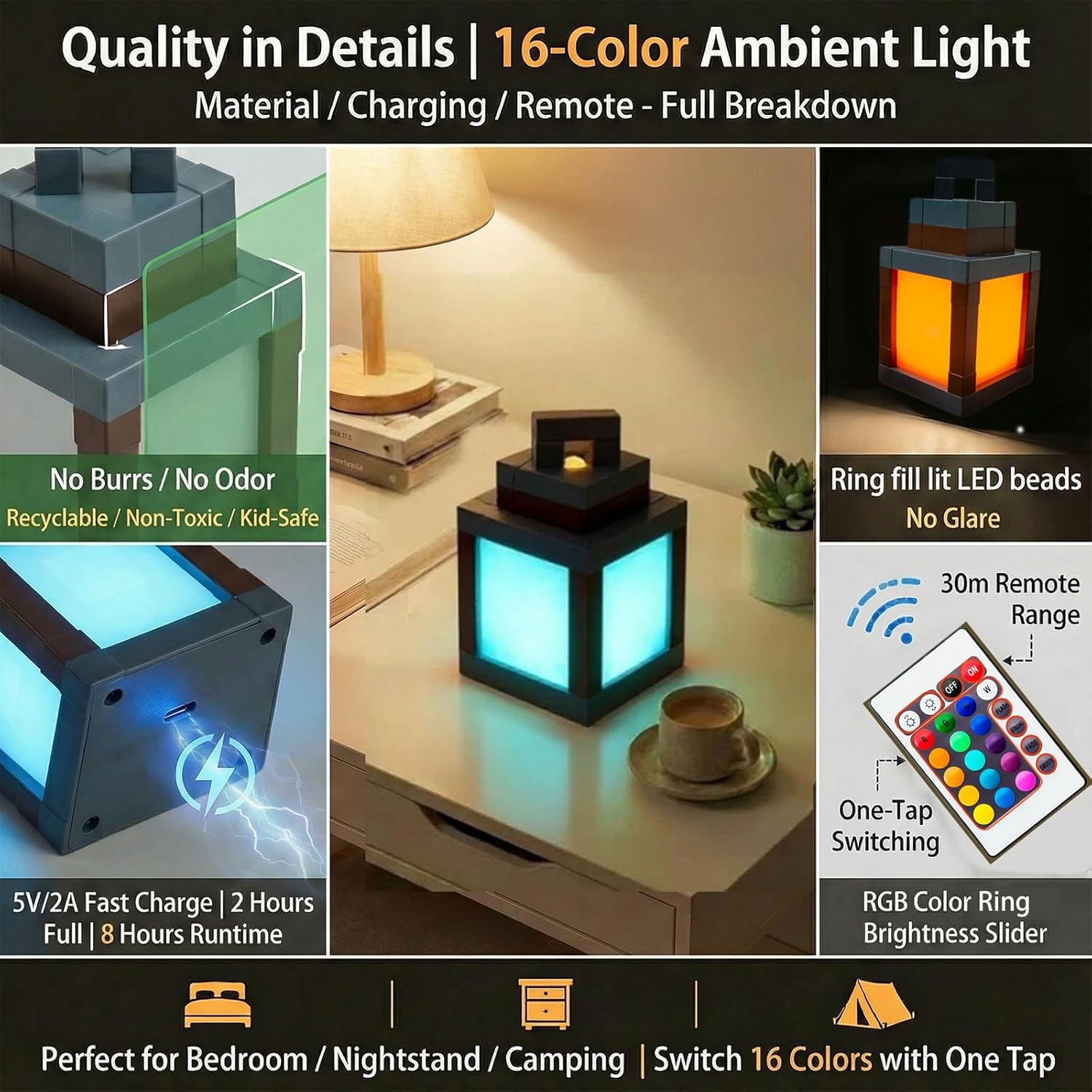 Lámpara de Noche Pixelada, Lin - Lighting Decor Minecraft reseña y precio
