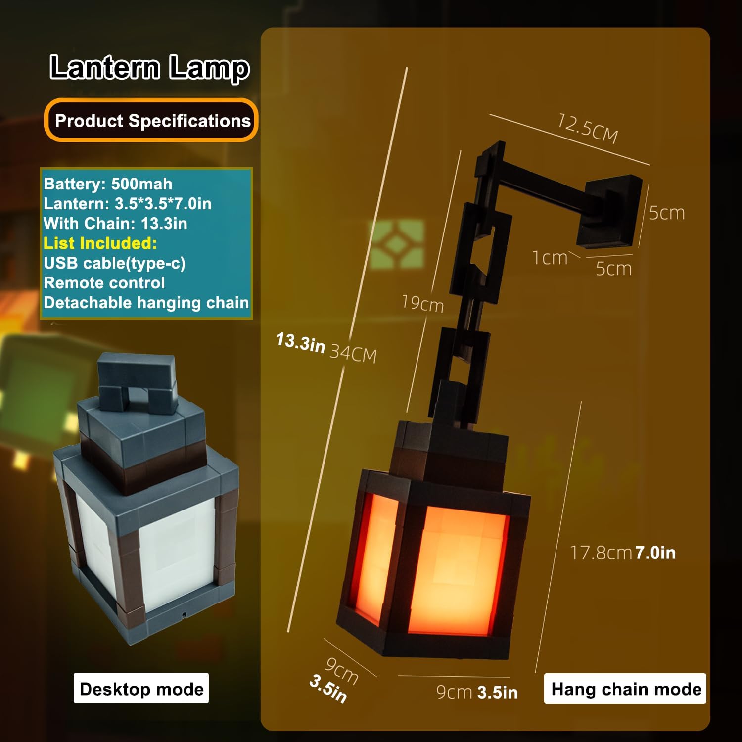 Lámpara de Noche Pixelada, Lin - Lighting Decor Minecraft reseña y precio