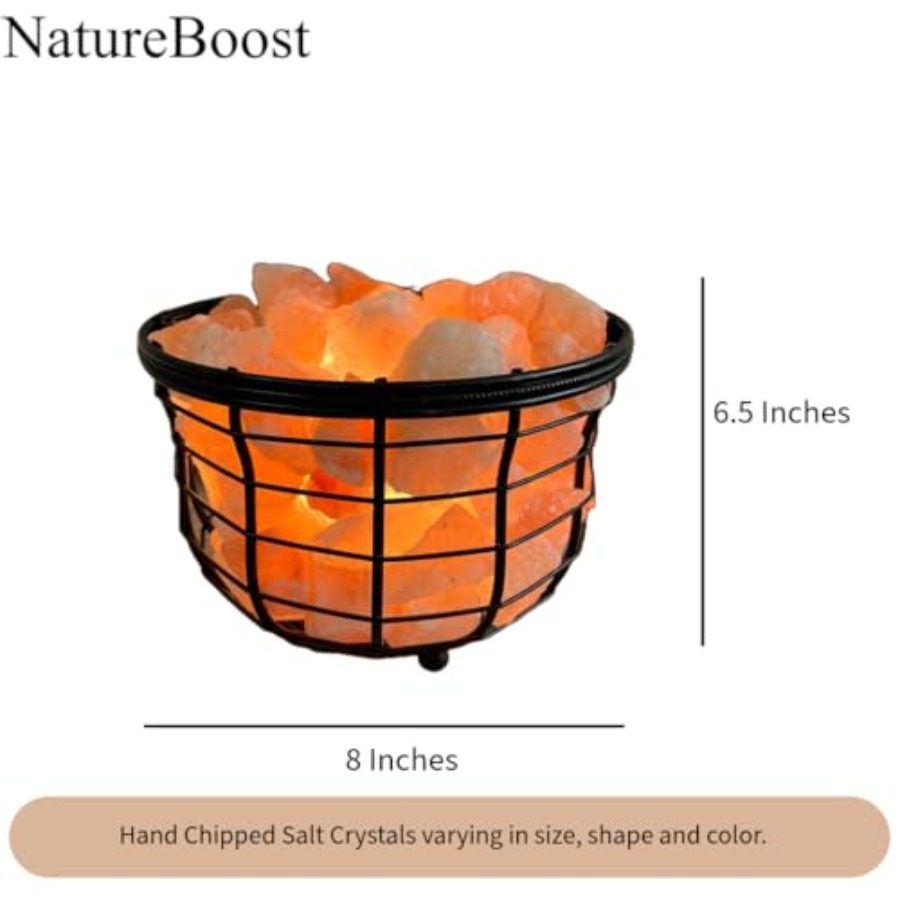 Lámpara de metal con sal rosa  - Himalayan Salt Lamp reseña y precio