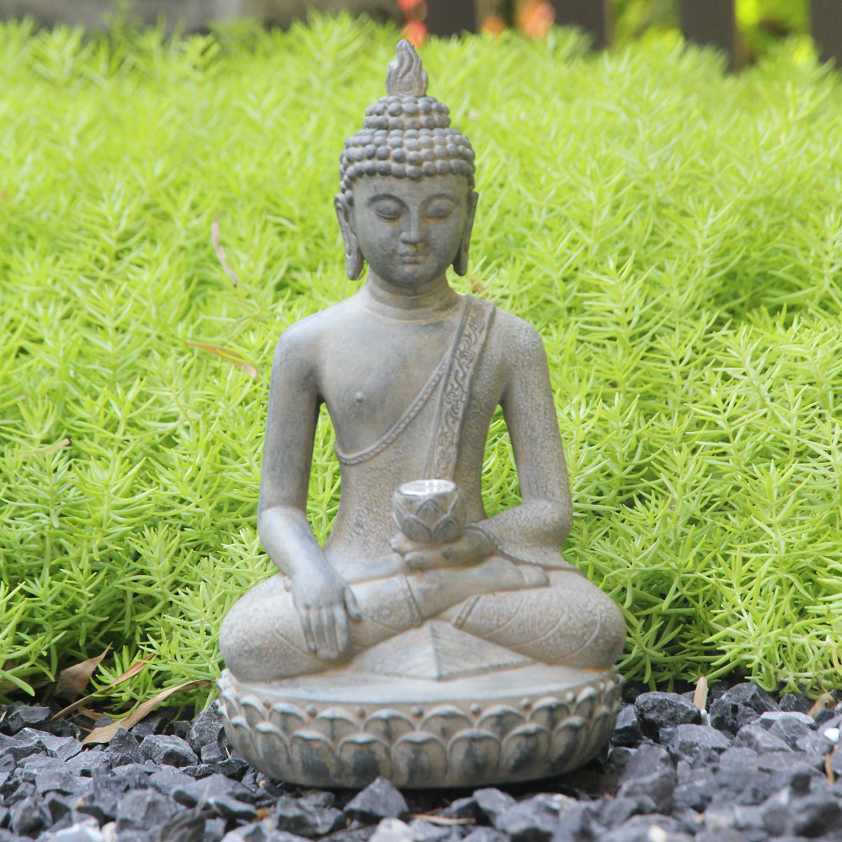 Estatua de Buda con energía so - Decor Lighting India reseña y precio
