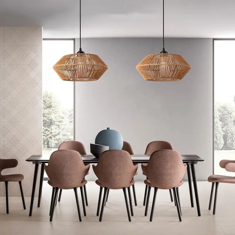Lámpara colgante de mimbre tej - Geometric Lamp Shade reseña y precio