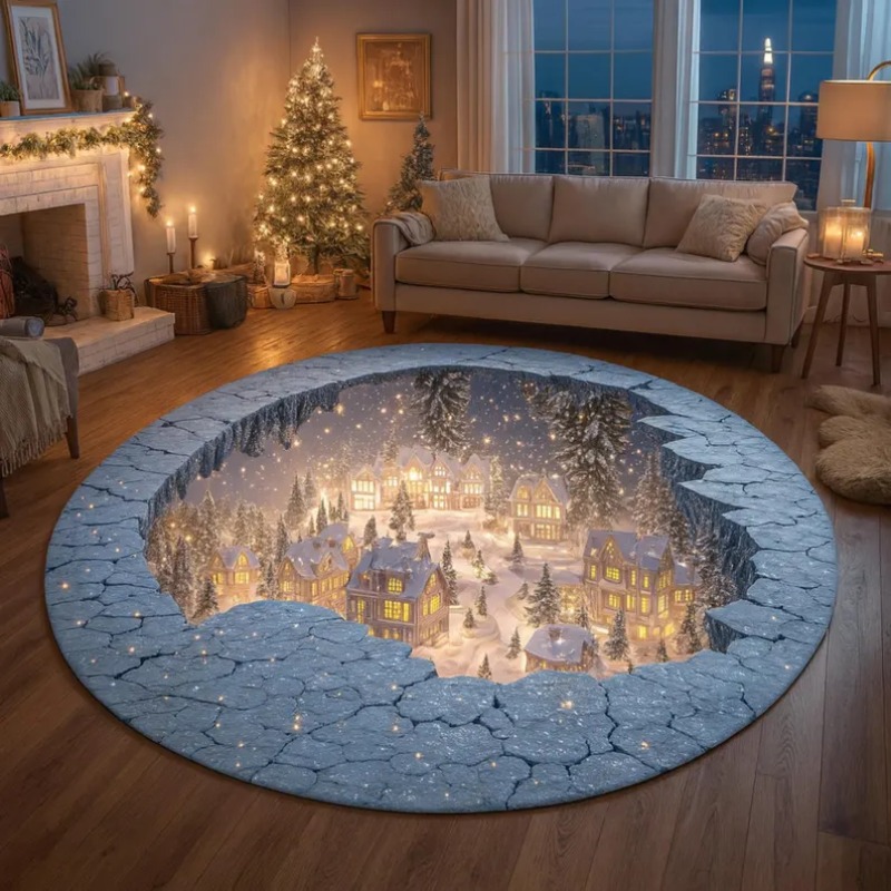 Alfombra navideña 3D para pueb - Bathroom Lighting Decor Ideas reseña y precio