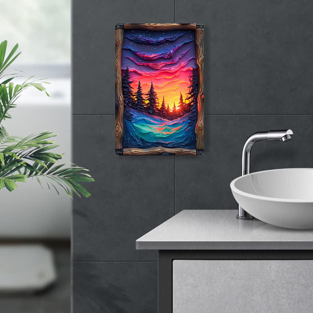 Pieza de arte de aurora boreal - Bathroom Lighting Decor Ideas reseña y precio